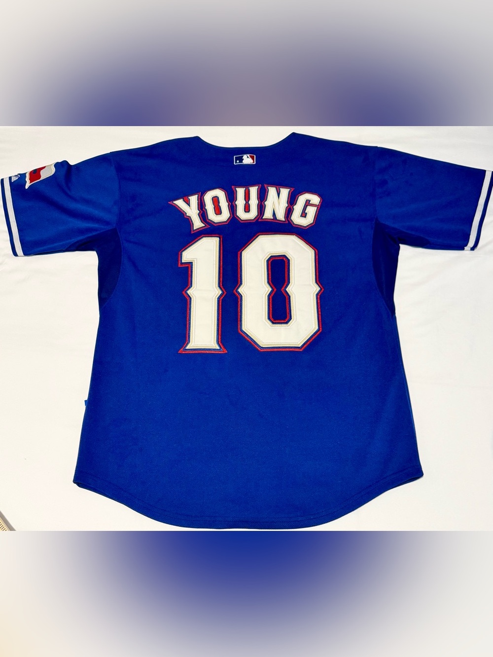 Texas Rangers Michael Young Majestic Jersey Men’s Size 48 Blue Baseball MLB